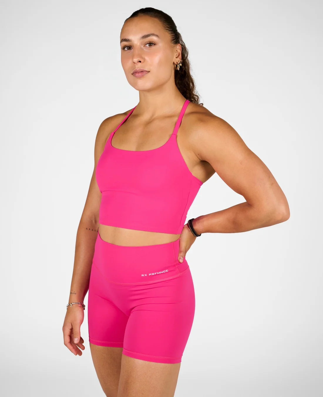 Isabel Crop Top Pink Velvet
