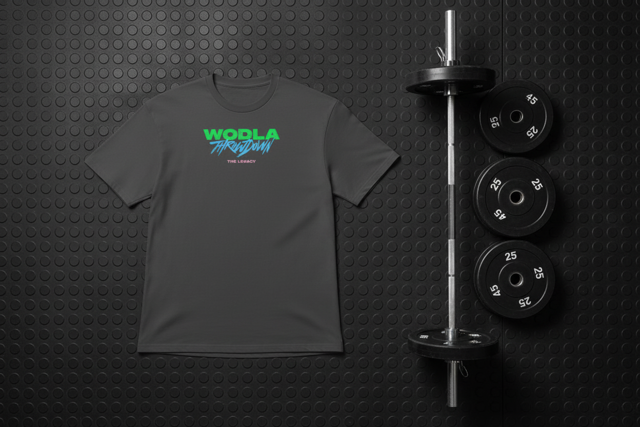 T-shirt på gymgolv